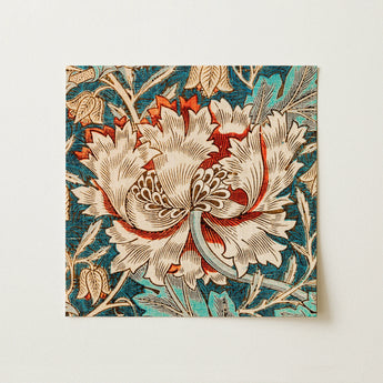 Honeysuckle - William Morris Floral Art Print / Canvas, 12x12’’ / 31x31cm / Unframed / no Border, Posters Prints & Visual Artwork, Toby Leon