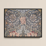 Honeysuckle - William Morris Floral Art Print / Canvas, 16x12’’ / 41x31cm / Black Frame, Posters Prints & Visual Artwork, Toby Leon