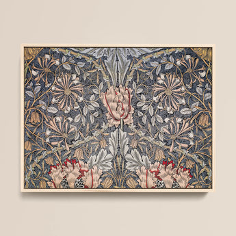 Honeysuckle - William Morris Floral Art Print / Canvas, 16x12’’ / 41x31cm / Natural Frame, Posters Prints & Visual Artwork, Toby Leon