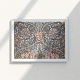 Framed Art Print Intricate Symmetrical Floral Design Muted William Morris’s Botanical, Wonderland, Morris Decorative