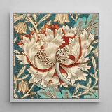 Honeysuckle - William Morris Floral Art Print / Canvas Framed Artwork Detailed Stylized Floral Design Cream Rust William Morris’s Artistry,