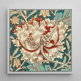 Honeysuckle - William Morris Floral Art Print / Canvas Framed Artwork Detailed Stylized Design Cream Rust Morris’s Artistry, Arts Prints