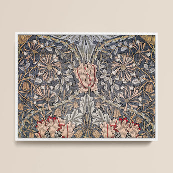 Honeysuckle - William Morris Floral Art Print / Canvas Framed Nouveau Intricate Stylized Blossoms Morris’s Botanical, Wonderland,