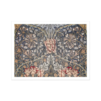 Honeysuckle - William Morris Floral Art Print / Canvas Ornate Wallpaper Pattern Tulip Motifs Muted Morris’s Botanical, Wonderland,