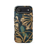 Honeysuckle - William Morris Floral Phone Case Iphone 17 Air / Matte Vintage Floral Iphone Case Gold Teal Accents Dark William Morris’s