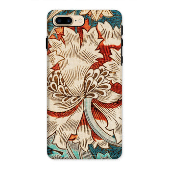 Honeysuckle - William Morris Iphone Case, 8 Plus / Matte, Ornate Floral Pattern Phone Case Stylized White Bloom