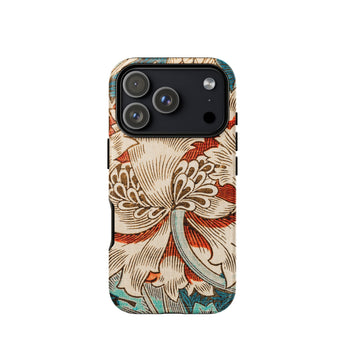 Honeysuckle - William Morris Phone Case Iphone 17 Pro / Matte Floral-patterned Phone Case Vintage Aesthetic Intricate Designs Reds William