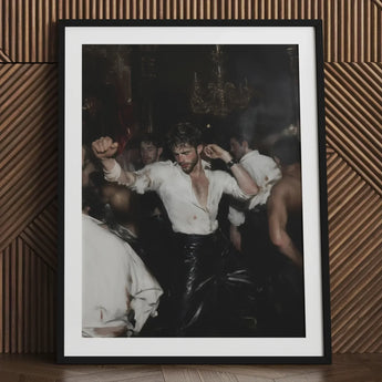 Hooked - Circuit Gay Afterparty Art Print / Canvas Black Leather Jacket White Ruffled Cuffs Collar Dark Underground, Prints