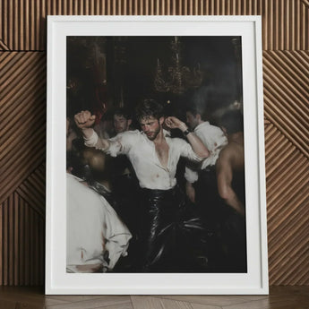 Hooked - Circuit Gay Afterparty Art Print / Canvas White Framed Photo Man Leather Pants Open Shirt Underground, Prints