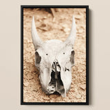 Stampa d'arte Horned Skull / Tela, 12x17'' / A3 / Cornice nera, Poster, stampe e opere d'arte visiva, Toby Leon