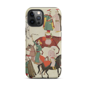 A Horse Market - Islamic School Phone Case Iphone 12 Pro Max / Matte Phone Case Historical Illustration Islamic School Iphone, Dust-flecked