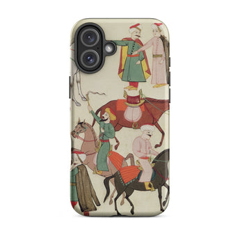A Horse Market - Islamic School Phone Case Iphone 16 Plus / Matte Phone Case Historical Illustration Islamic School Iphone, Dust-flecked