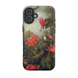 Hummingbird and Passionflowers - Martin Johnson Heade Phone Case Iphone 16 Plus / Matte Floral Hummingbird Phone Case Martin Johnson Heade,