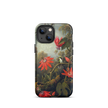 Hummingbird and Passionflowers - Martin Johnson Heade Phone Case Iphone 13 Mini / Matte Hummingbird Passionflower Phone Case Martin Johnson