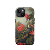 Hummingbird and Passionflowers - Martin Johnson Heade Phone Case Iphone 15 / Matte Hummingbird Passionflower Phone Case Martin Johnson