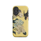 Hydrangea & Swallow - Hokusai Woodblock Art Phone Case, Iphone 16 / Matte, Mobile Cases, Toby Leon