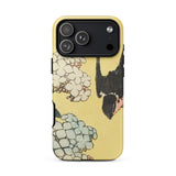 Hydrangea & Swallow - Hokusai Woodblock Art Phone Case, Iphone 17 Pro Max / Matte, Mobile Cases, Toby Leon