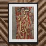 Hygieia - Gustav Klimt Ancient Goddess Art Print / Canvas, 20x30’’ / 51x76cm / Black Frame / Matboard, Posters Prints & Visual Artwork,