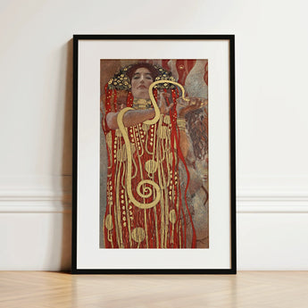 Hygieia - Gustav Klimt Ancient Goddess Art Print / Canvas, 12x18’’ / 31x46cm / Black Frame / Matboard, Posters Prints & Visual Artwork,
