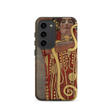 Hygieia - Gustav Klimt Greek Goddess Phone Case Samsung Galaxy S23 / Matte Red Gold Art Nouveau Phone Case Woman Ornate Gustav Klimt