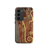 Hygieia - Gustav Klimt Greek Goddess Samsung Case, Galaxy S23 / Matte, Phone Case Gustav Klimt-style Portrait Gold Snake