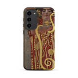 Hygieia - Gustav Klimt Greek Goddess Samsung Case, Galaxy S23 Plus / Matte, Smartphone Case Golden Red Art Nouveau Design