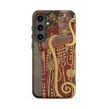 Hygieia - Gustav Klimt Greek Goddess Samsung Case, Galaxy S24 Plus / Matte, Smartphone Case Classical Art Painting Prominent Golden Snake