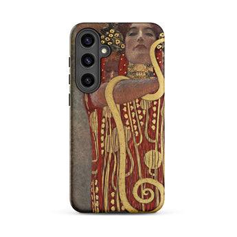 Hygieia - Gustav Klimt Greek Goddess Samsung Case, Galaxy S24 Plus / Matte, Smartphone Case Classical Art Painting Prominent Golden Snake