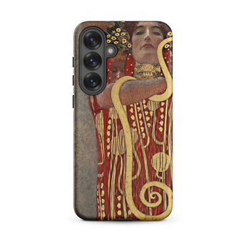 Hygieia - Gustav Klimt Greek Goddess Samsung Case, Galaxy S25 Plus / Matte, Smartphone Case Classical Painting Woman Golden Snake