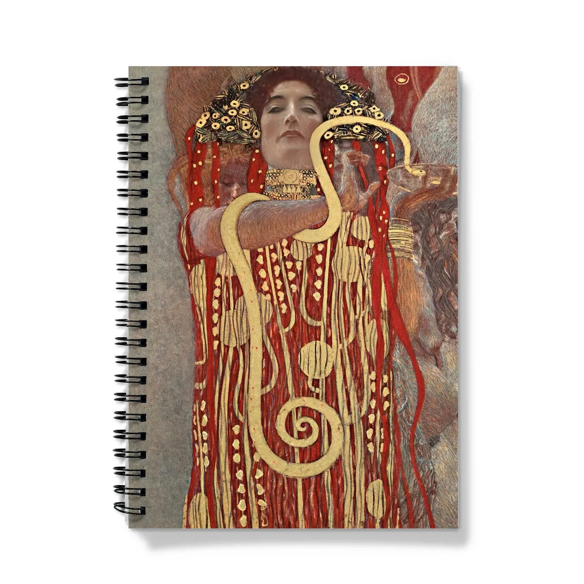 Hygieia By Gustav Klimt Notebook - A5 - Graph Paper - Notebooks & Notepads - Aesthetic Art