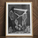 Hypnosis - Sascha Schneider Art Print / Canvas, Hypnotist Exudes Sculptural, Sascha Schneider Art Print, Invisible Current,