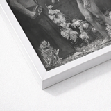 Hypnosis - Sascha Schneider Art Print / Canvas White Framed Black Artwork Classical Figures Amidst Foliage Hypnotist Exudes Sculptural,