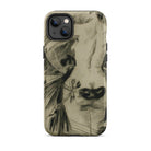 Hypocrisy - Felicien Rops Erotic Satire Iphone Case, 14 Plus / Matte, Iphone Case Abstract Sketch Design