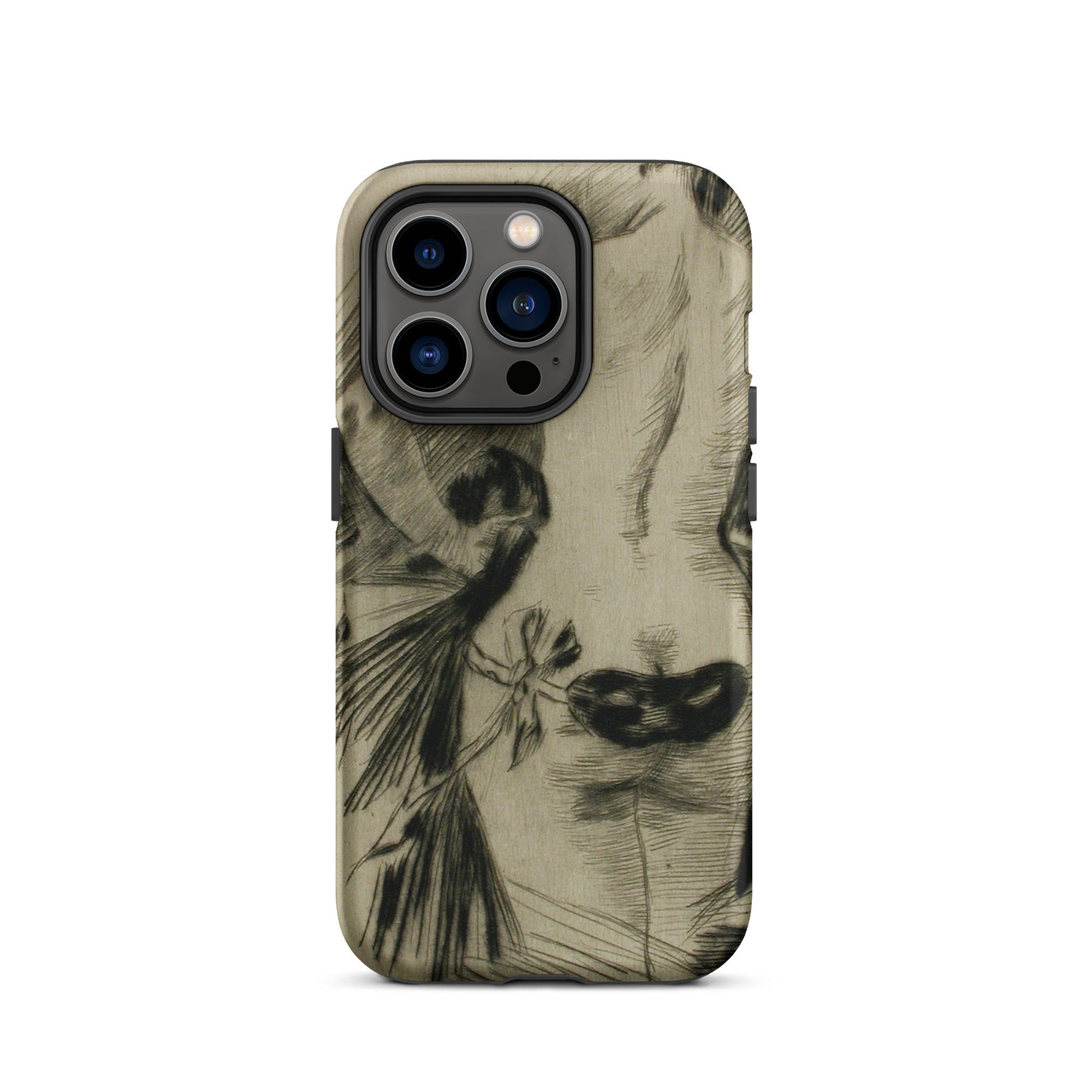 Hypocrisy - Felicien Rops Erotic Satire Iphone Case, 14 Pro / Matte, Smartphone Case Sketch-like Design