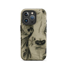 Hypocrisy - Felicien Rops Erotic Satire Iphone Case, 16 Pro / Matte, Smartphone Case Floral Sketch