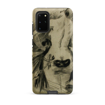 Hypocrisy - Felicien Rops Erotic Satire Phone Case Samsung Galaxy S20 Plus / Matte Black Beige Sketch-style Phone Case Detailed Face Bold