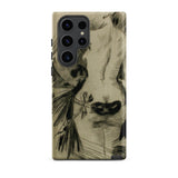 Hypocrisy - Felicien Rops Erotic Satire Phone Case Samsung Galaxy S23 Ultra / Matte Black-and-white Sketch-style Phone Case Detailed Cow’s
