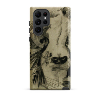 Hypocrisy - Felicien Rops Erotic Satire Phone Case Samsung Galaxy S22 Ultra / Matte Black-and-white Sketch-style Phone Case Detailed Cow’s