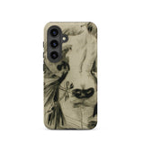 Hypocrisy - Felicien Rops Erotic Satire Phone Case Samsung Galaxy S24 / Matte Black-and-white Sketch-style Phone Case Detailed Dog’s Face