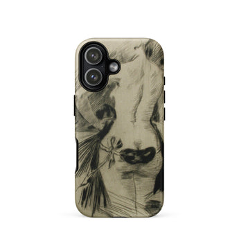 Hypocrisy - Felicien Rops Erotic Satire Phone Case Iphone 17 / Matte Iphone 12 Case Cow Illustration Black White Design Felicien Rops