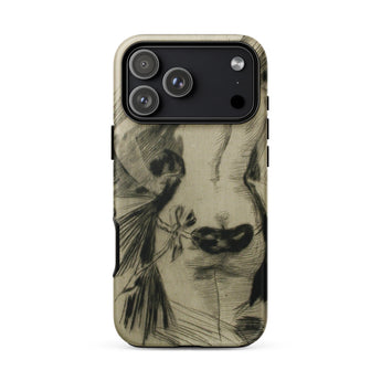 Hypocrisy - Felicien Rops Erotic Satire Phone Case Iphone 17 Pro Max / Matte Olive Green Phone Case Black White Cow Design Felicien Rops