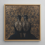 Ibeji - Stampa artistica di gemelli vittoriani gay neri / Tela, 12x12’’ / 31x31cm / Cornice naturale, Poster, stampe e arte visiva, Toby Leon