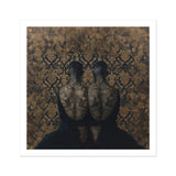 Ibeji - Black Gay Victorian Twins Art Print / Canvas Two Silhouetted Figures Merged Patterned Backdrop Yoruba Ibeji Meeting, Victorian