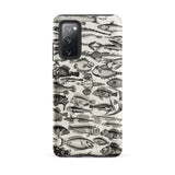 Ichthyology - Oliver Goldsmith Samsung Case, Galaxy S20 Fe / Matte, Black White Fish Pattern Phone Case