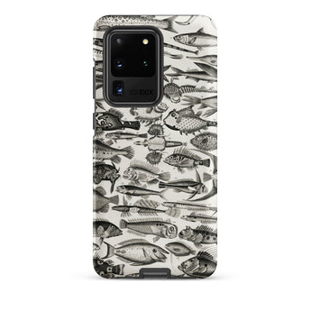 Ichthyology - Oliver Goldsmith Samsung Case, Galaxy S20 Ultra / Matte, Smartphone Case Black White Fish Print