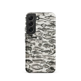 Ichthyology - Oliver Goldsmith Samsung Case, Galaxy S22 / Matte, Smartphone Case Detailed Black White Illustration Fish Species