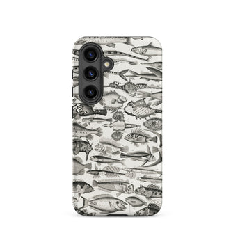 Ichthyology - Oliver Goldsmith Samsung Case, Galaxy S24 / Matte, Smartphone Case Black White Illustration Fish