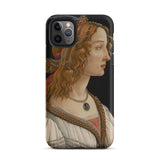 Geïdealiseerd portret van een dame - Sandro Botticelli Iphone Case, 11 Pro Max / Mat, Mobiele telefoonhoesjes, Toby Leon