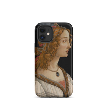 Geïdealiseerd portret van een dame - Sandro Botticelli Iphone Case, 12 Mini / Mat, Mobiele telefoonhoesjes, Toby Leon