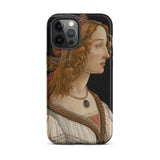 Geïdealiseerd portret van een dame - Sandro Botticelli Iphone Case, 12 Pro Max / Mat, Mobiele telefoonhoesjes, Toby Leon